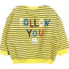 You Çizgili Bebek Sweatshirt Sarı