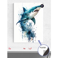 Postermanya Köpek Balığı Jaws Hayvan Poster - Afiş - Dekoratif Duvar Posteri