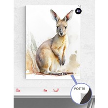 Postermanya Sade Kanguru Hayvan Poster - Afiş - Dekoratif Duvar Posteri