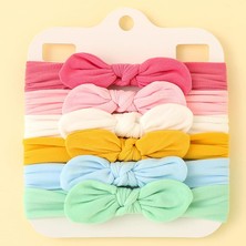 Scentu 6 Adet/takım Bebek Kafa Bandı Yumuşak Elastik Kız Kafa Bandı Yay Düz Renk Yürümeye Başlayan Çocuk Şapkalar Bebek Kawaii Bebek Saç Aksesuarları (Yurt Dışından)