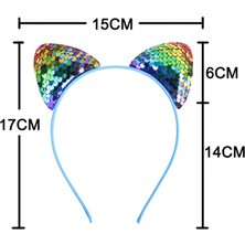 Scentu Kedi Kulak Bantları Geri Dönüşümlü Parlak Payet Hairband Kitty Kafa Bandı Kadınlar ve Kızlar Için Parlak Payetler Saç Çemberler (Yurt Dışından)
