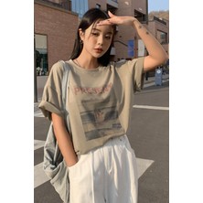 Only Trend Wear Unisex Present Baskılı Oversize Tshirt