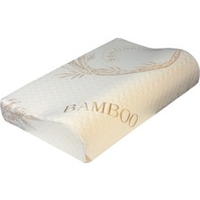Tekno Trust Visko Ortopedik Visco Boyun Yastığı Büyük Boy 60 x 40 cm Bamboo 40 x 60 Bambu Beyaz