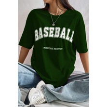 Only Trendwear  Unisex Baseball Baskılı Oversize Tshirt