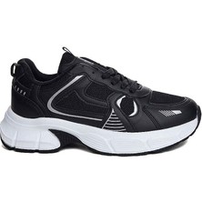 Çiğdem Kundura Çiğdem Kalın Taban Kadın Spor Ayakkabı - Siyah-Beyaz - 36