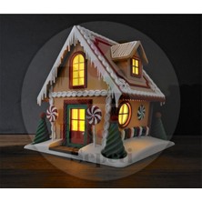 Bi'şeyler Sepeti Gingerbread House - Zencefilli Kurabiye Ev Figür - Işıklı