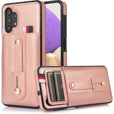 Seashell Digital Samsung Galaxy A32 5G/M32 5g Retro Pu Deri Kaplamalı Tpu Golü Altın Telefon Kılıfı (Yurt Dışından)