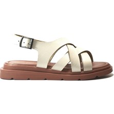 Beety 23By76.533 Hakiki Deri Bej Anatomik Kadın Sandalet