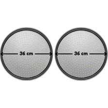 Kitchen Design Lab Büyük Boy Delikli Pizza Tepsisi 36 cm x 2 Adet Çift Başlı Pizza Ruleti ve Çelik Peynir Rendesi