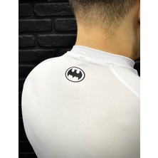 Yhm Kısa Kollu Compression T-Shirt Fit Spor Tam Beden Erkek Tişört Beyaz Batman Body