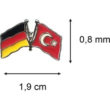 Hiçdurmaal Almanya Türkiye Flamalı Metal Yaka Rozeti 1 Paket 12'li