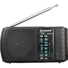 SONIVOX VS-R1516 SİYAH RENK ANALOG RADYO