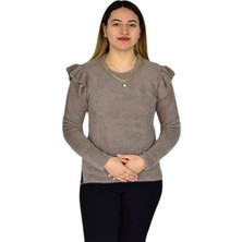 Capture Triko Kadın Yumoş Triko Zincirli Kazak BGL-ST03356