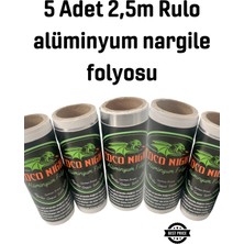 Coco Night 45 Mikron (5ADET) 250CM Rulo Alüminyum Folyo, Nargile Folyosu, Shisha Foil Nargile kömürü için