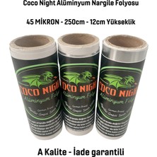 Coco Night 45 Mikron (5ADET) 250CM Rulo Alüminyum Folyo, Nargile Folyosu, Shisha Foil Nargile kömürü için