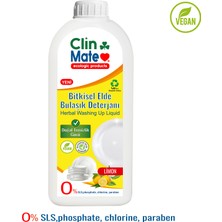 Clinmate Yeni Clinmate Ekolojik Bitkisel Elde Bulaşık Deterjanı Limon 750 ml