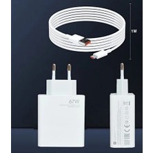 Xiaomi Uyumlu 67W  6A Turbo Hızlı Şarj Cihazı USB Type-C Şarj Kablosu