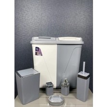 Tekno Trust Plastik 6 Parça Kirli Çamaşır Sepeti- Wc Banyo Set, Violet 6 Parça Lüx Çeyiz Seti 5 Parça Beyaz
