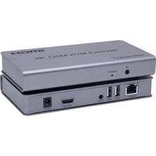 Aogo 4K 120M HDMI Kvm Extender RJ45 Ethernet CAT5E Cat6 Kablo Dönüştürücü Tx Rx Desteği USB Uzatma