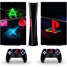 Kt Grup Sanatsal Kontroller Playstation 5 Slim Disk Versiyon Sticker Kaplama Seti