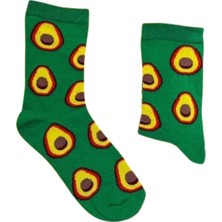 Socks And More Avokado Desenli Tekli Çorap Unisex Yeşil