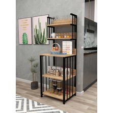 3E Dekorasyon Yapı Mutfak Dolabı Raflı Mikrodalga Mutfak Banyo Çok Amaçlı Düzenleyici Kahve Köşesi Mdf 150CM