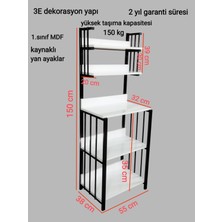 3E Dekorasyon Yapı Mutfak Dolabı Raflı Mikrodalga Mutfak Banyo Çok Amaçlı Düzenleyici Kahve Köşesi Mdf 150CM