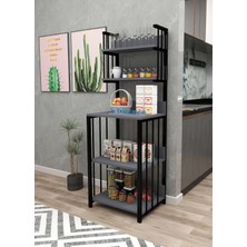 3E Dekorasyon Yapı Mutfak Dolabı Raflı Mikrodalga Mutfak Banyo Çok Amaçlı Düzenleyici Kahve Köşesi Mdf 150CM