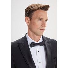 ALTINYILDIZ CLASSICS Erkek Siyah Slim Fit Dar Kesim Kırlangıç Yaka %100 Yünlü Klasik Smokin Takım