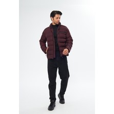 One Magoa Erkek Bordo Rahat Şişme Mont Kaban Parka