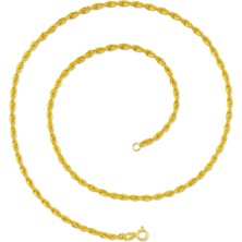 Takı Dükkanı Gümüş Halat Burgu Zincir Erkek Kolye 55CM 4mm 14GR msn02