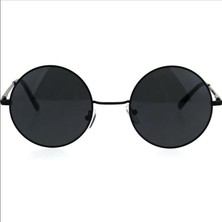 Extoll John Lennon Gözlük Güneş Gözlüğü Yuvarlak Siyah Cam