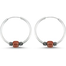 Takı Dükkanı Boncuklu Gümüş Halka Küpe 10 mm WSK09-10