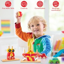 Szjiede Montessori Yapı Taşları Oyuncak Seti Ahşap Yapboz 2-5 Yaşındakiler Için Montessori Oyuncakları, 3-4 Yaşındaki Çocuklar Için Ince Motorlu Oyuncaklar, Okul Öncesi Öğretici Oyuncaklar (Yurt Dışından)