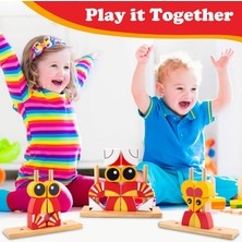Szjiede Montessori Yapı Taşları Oyuncak Seti Ahşap Yapboz 2-5 Yaşındakiler Için Montessori Oyuncakları, 3-4 Yaşındaki Çocuklar Için Ince Motorlu Oyuncaklar, Okul Öncesi Öğretici Oyuncaklar (Yurt Dışından)