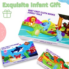 Szjiede Bebek Kitapları 0-3-6-12-18 Ay Bebekler Için Yumuşak Kumaş Kırışık Kitap - Duyusal Öğrenme Doku Kitabı Yenidoğan Erkek Kız Oyuncakları Noel Bebek Duş Hediyeleri (Jungly) (Yurt Dışından)