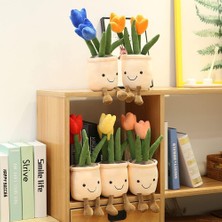 Szjiede Lale Peluş Oyuncak, 13,7" Çiçek Peluş, Çiçek Yastık, Sevimli Peluşlar, Sevimli Yastıklar, Bitki Peluş, Bitki Yastık, Doğa Odası Dekoru, Yaprak Yastık, Komik Doldurulmuş Hayvan, Etl (Yurt Dışından)