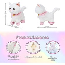 Szjiede Interaktif Elektronik Peluş Oyuncak Yürüyen ve Havlayan Robot Kedi Peluş Kedi Kızlar Için Uzaktan Kumanda Yavru Kedi (Beyaz Kedi) (Yurt Dışından)