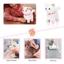 Szjiede Interaktif Elektronik Peluş Oyuncak Yürüyen ve Havlayan Robot Kedi Peluş Kedi Kızlar Için Uzaktan Kumanda Yavru Kedi (Beyaz Kedi) (Yurt Dışından)