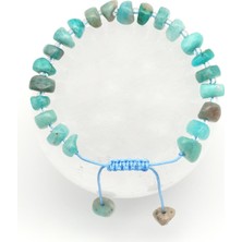 Alibaba Doğaltaş Amazonit Doğal Taş Makrome Örme Bileklik Şekilsiz Kesim