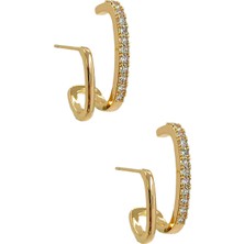 ÇLK Accessories Premium 2 Sıra Zirkon Taş Küpe