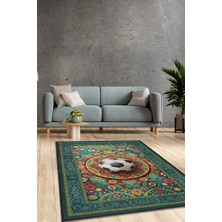 Homshtag Futbol Topu Desenli Halı Çok Renkli Halı Spor Severe Hediye Halı Spor Sever Için Çiçekli Halı