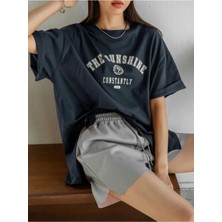 Black Sokak Kadın Lacivert The Sunshine Baskılı Bisiklet Yaka Oversize T-Shirt