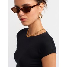 Dilvin 30528 Pamuk ve Modal  Karışımlı Crop Top-Siyah