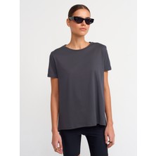 Dilvin 3471 Bisiklet Yaka Basic T-Shirt-Antrasit