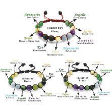 Tesbihname Makrome Örgülü Küre Kesim Çoklu Doğaltaş Kombinli Kadın-Erkek-Genç Şifa 3'lü Set Bileklik