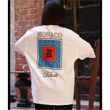 Black Sokak Blacksokak Kadın Beyaz Monaco Oversize Bisiklet Yaka Tshirt