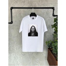 Black Sokak Erkek Beyaz Dont Cry Baskılı Bisiklet Yaka Tshirt