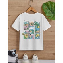 Black Sokak Erkek Çocuk Beyaz Corton Summer Bisiklet Yaka Tshirt