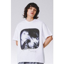 Black Sokak Blacksokak Erkek Beyaz Empryo Baskılı Oversize Bisiklet Yaka Tshirt